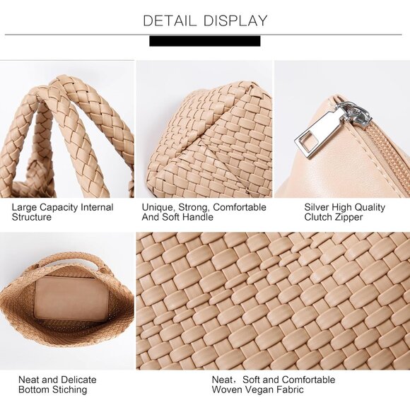 Eco-Friendly Woven Tote & Clutch Set - Versatile Handbag for Every Occasion - Picture 5 of 7